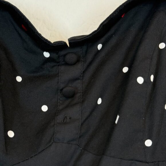 Disney Hot Topic Alice In Wonderland Dress Queen Retro Black Pinup XS - Picture 9 of 10